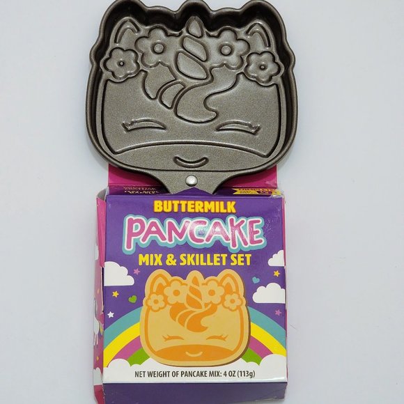 NEW Unicorn Shaped Pancake Skillet Maker with Mix - Unicorn Birthday Party - Picture 1 of 10